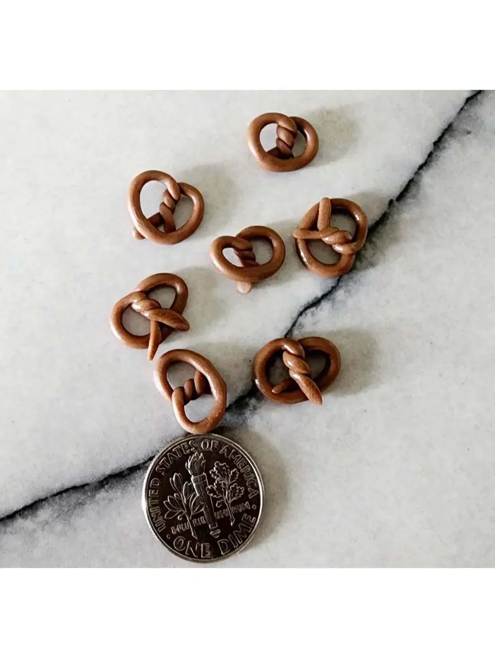 Miniature Dollhouse Food 7pc Chocolate Pretzels